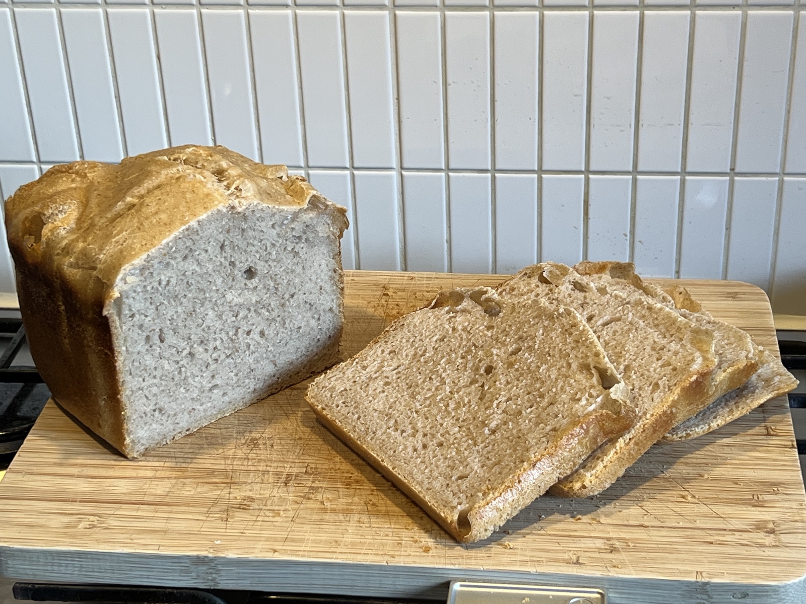 Rustic domed sandwich sliced